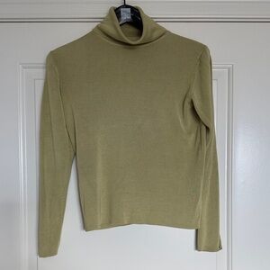 Ann Taylor Sage Green silk  Turtleneck Sweater